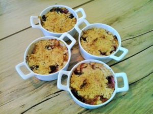 crumble pêche framboise